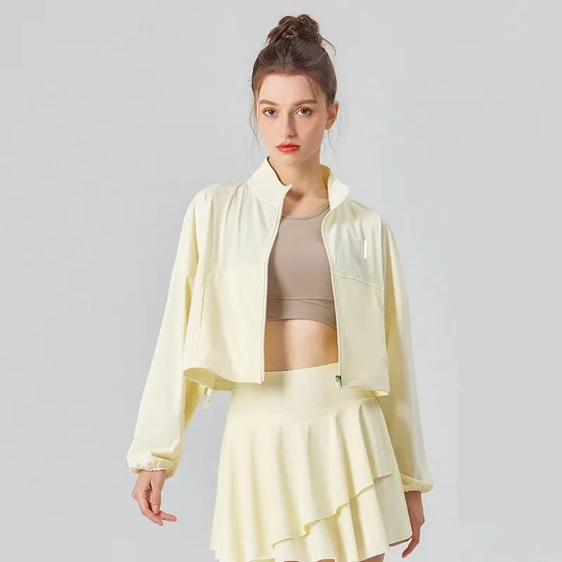 AYC221 MUJERES CHAQUETA DE YOGA ABRIGO DEPORTIVO ROPA DE YOGA APRETADA DE MANGA LARGA CON CREMALLERA DE CáRDIGAN