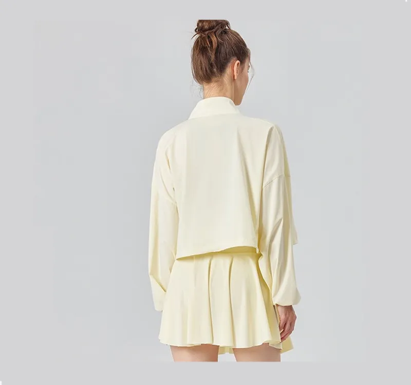 AYC221 MUJERES CHAQUETA DE YOGA ABRIGO DEPORTIVO ROPA DE YOGA APRETADA DE MANGA LARGA CON CREMALLERA DE CáRDIGAN