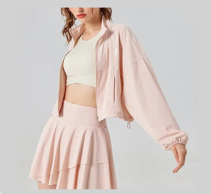 AYC221 MUJERES CHAQUETA DE YOGA ABRIGO DEPORTIVO ROPA DE YOGA APRETADA DE MANGA LARGA CON CREMALLERA DE CáRDIGAN