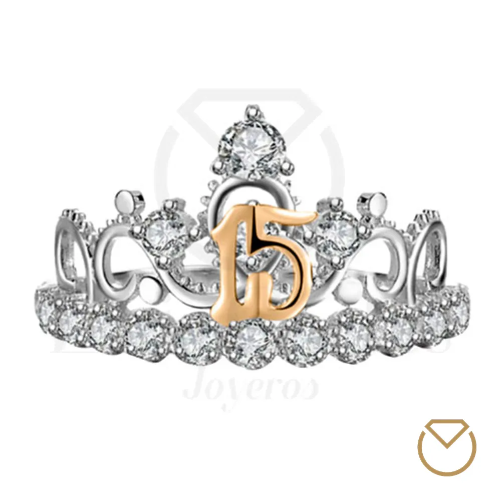Anillo Quince Años Oro Plata / REF. 006QOP