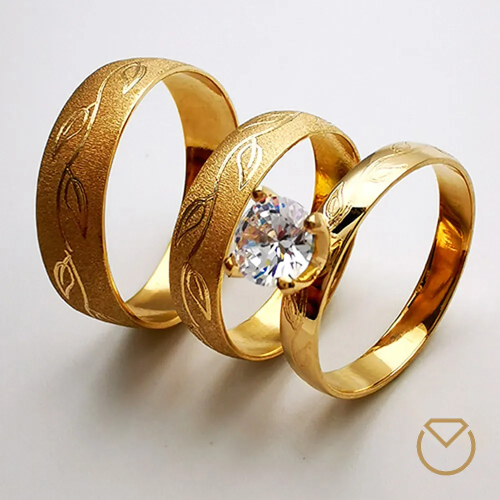 Argollas y anillo en oro 18k /REF. 061SO