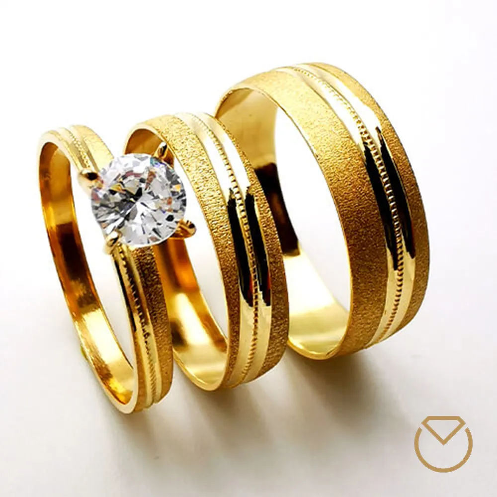 Argollas y anillo en oro 18k /REF. 063SO