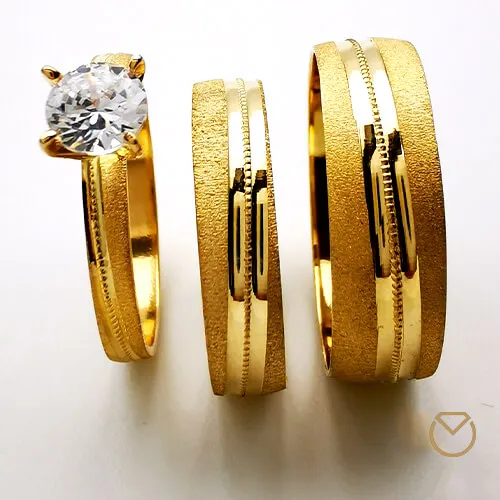 Argollas y anillo en oro 18k /REF. 063SO