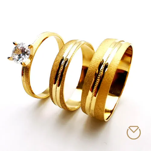 Argollas y anillo en oro 18k /REF. 063SO