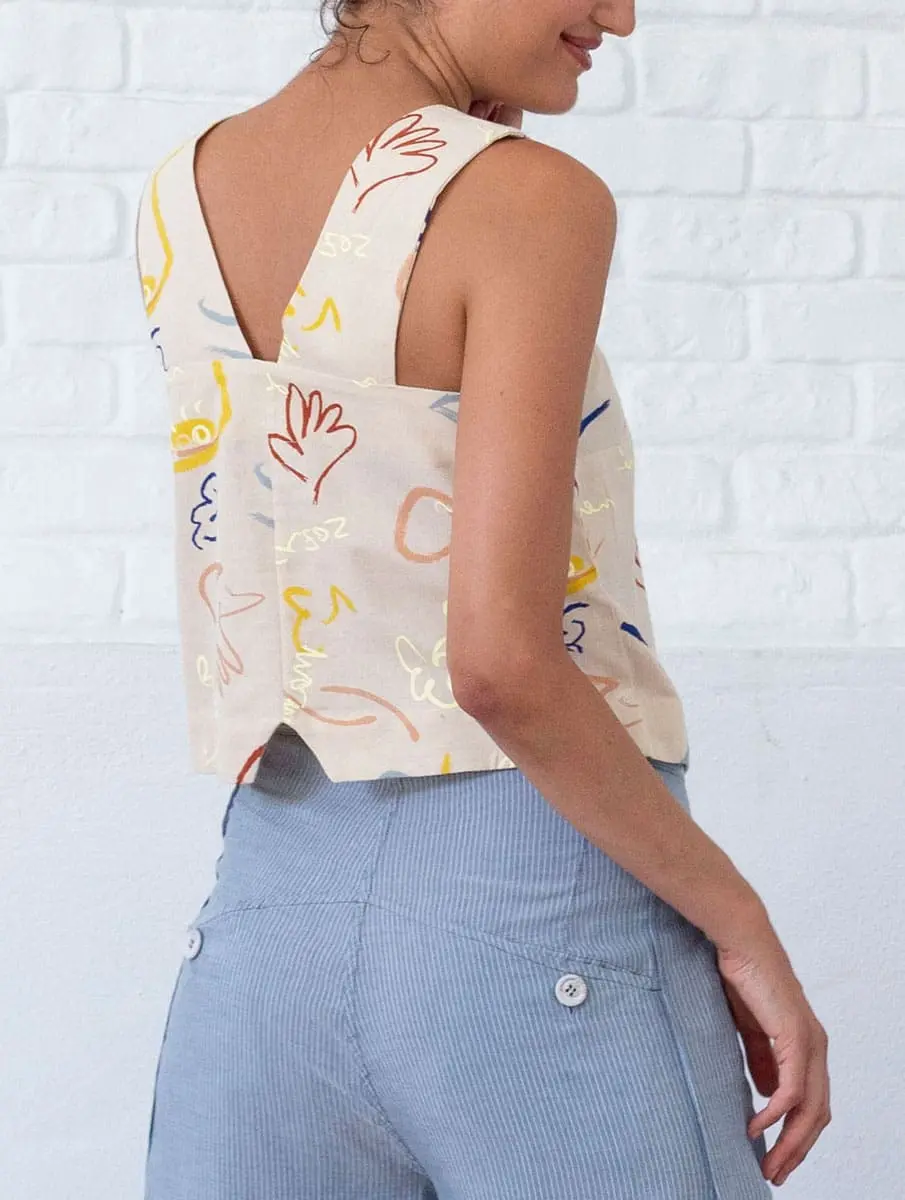 Blusa de lino y algodón orgánico estampada
