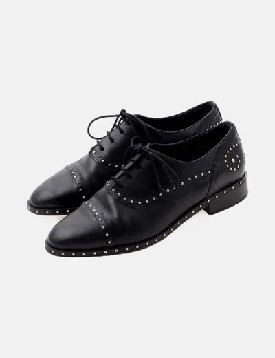 Bocage Zapato oxford negro tachas