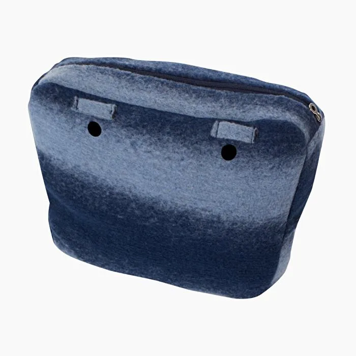 Bolsa interna azul marino y avio lana hervida O bag