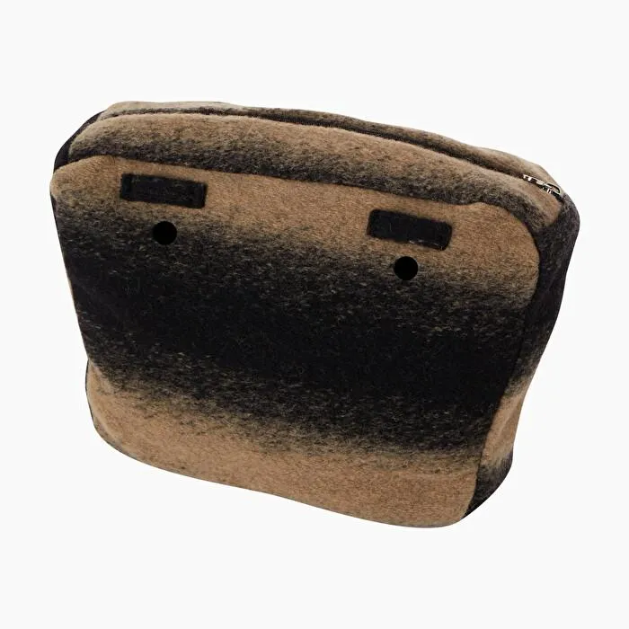 Bolsa interna negro y arena lana hervida O bag