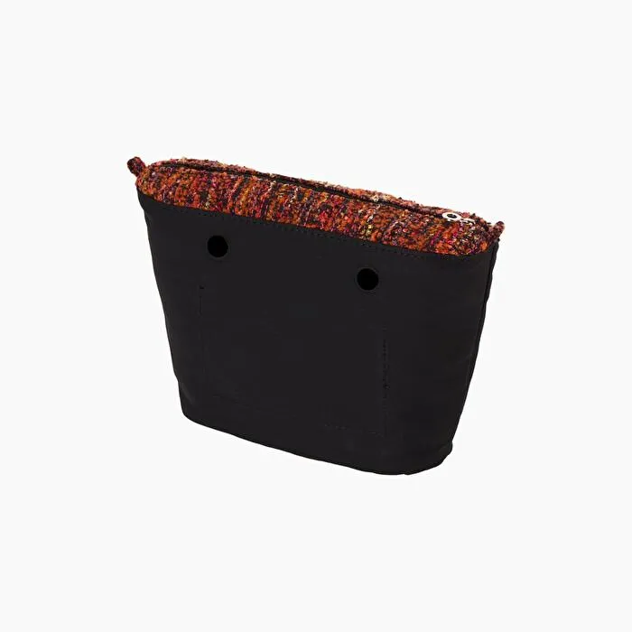 Bolsa interna O bag mini tweed bouclè rosa fucsia