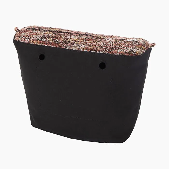 Bolsa interna O bag tweed bouclè rosa smoke