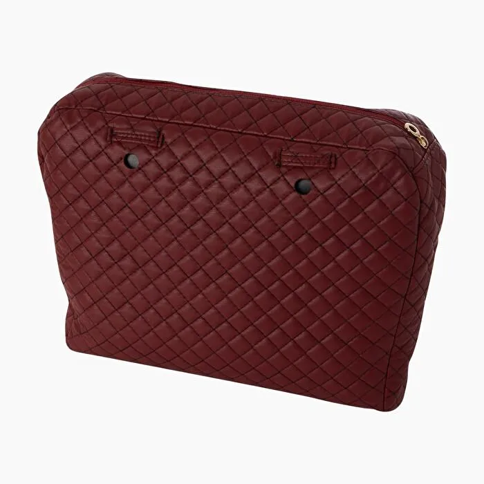 Bolsa interna y lazos burdeos y oro napa alcochada O bag urban