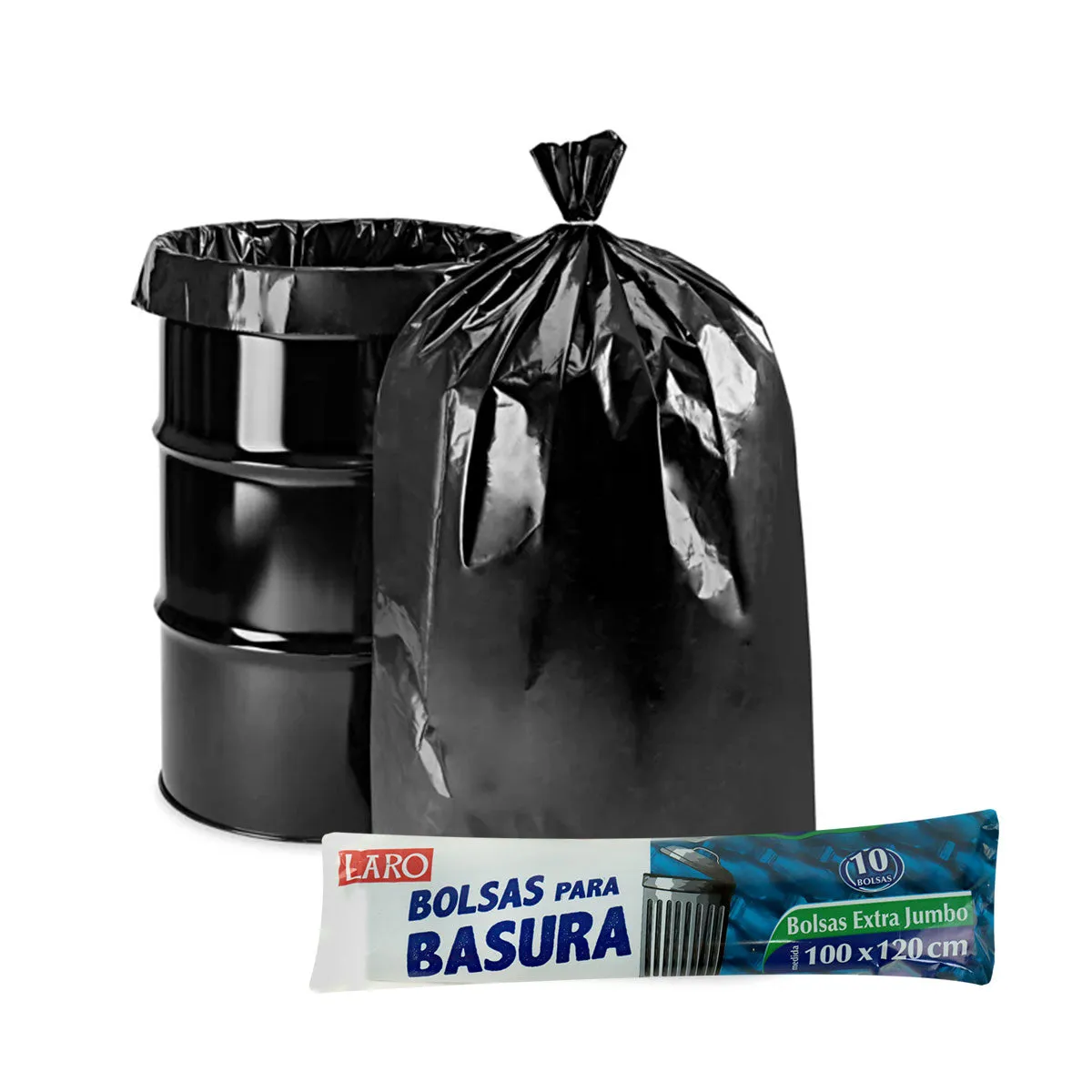 BOLSA PARA BASURA EXTRA JUMBO 100 X 120 CM   PAQUETE CON 10 BOLSAS