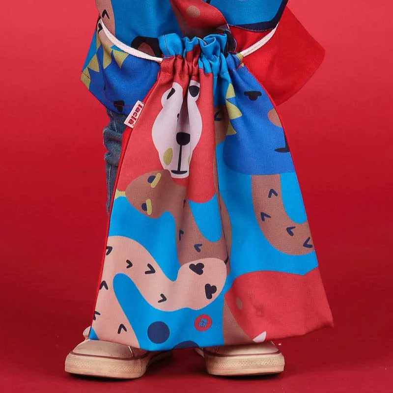BOLSA SACO INFANTIL ROJA ANIMALES  LACLA
