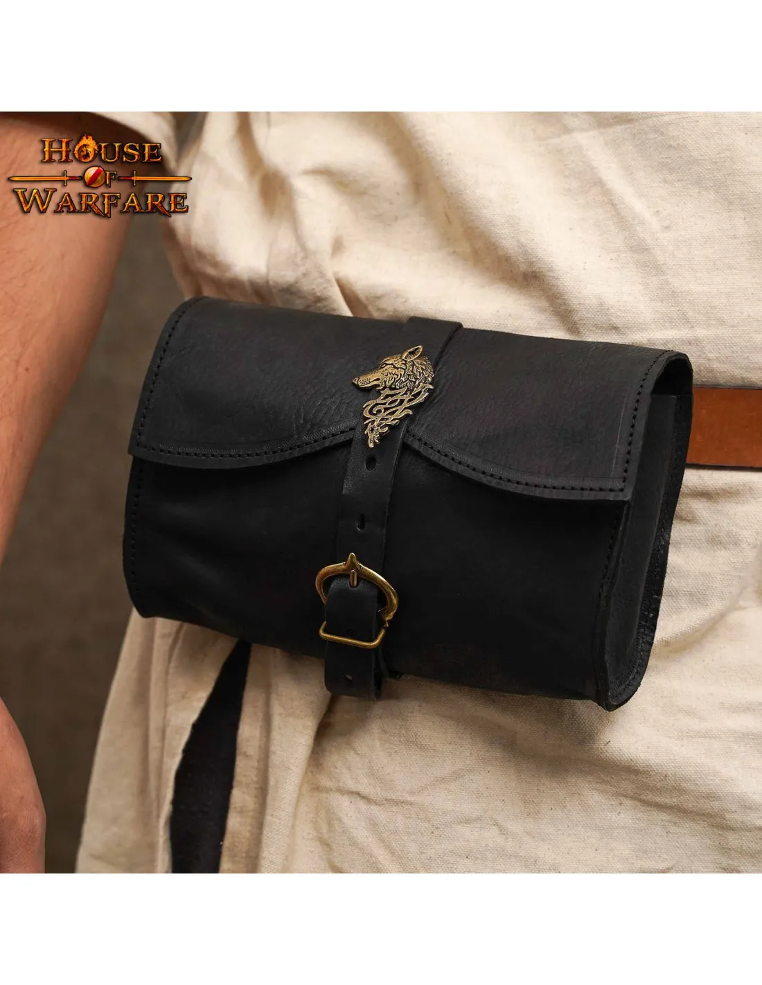BOLSA, TIPO RIñONERA, LOBO AVENTURERO  NEGRA