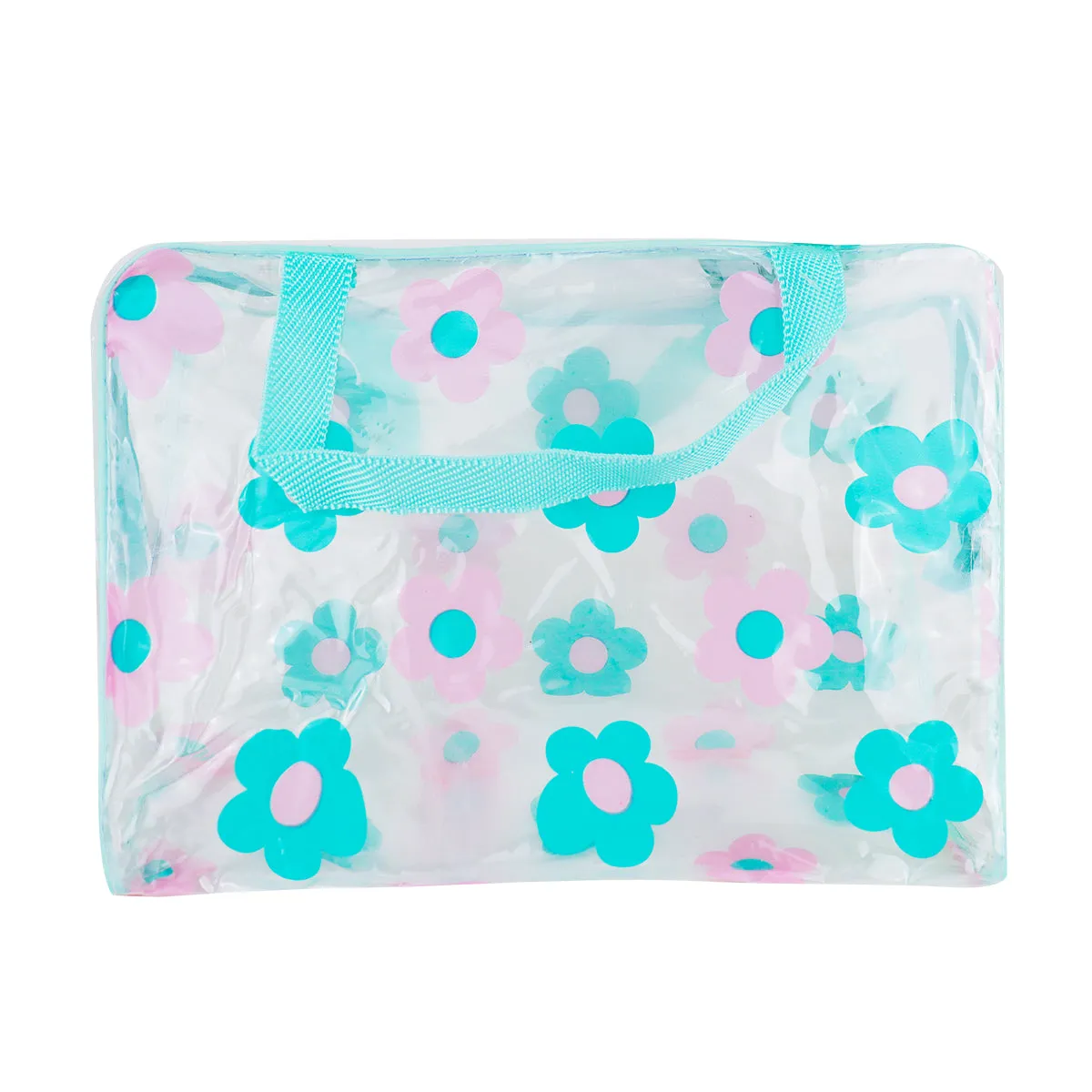 Bolsa Transparente con Diseo de Flores color Rosa, Día de las Madres