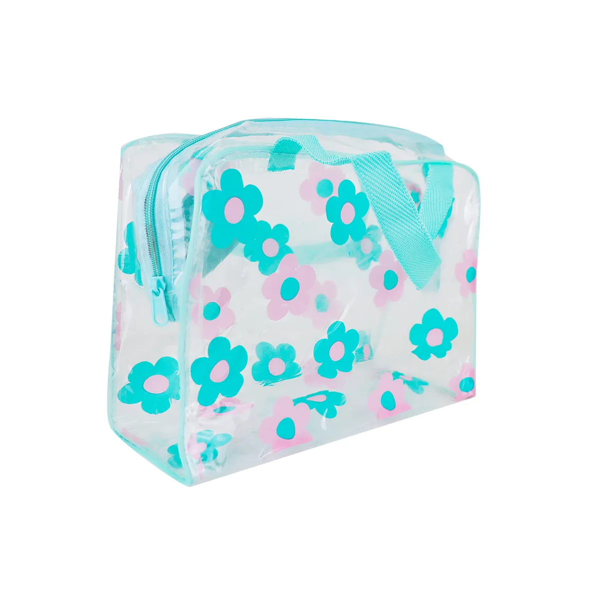 Bolsa Transparente con Diseo de Flores color Rosa, Día de las Madres
