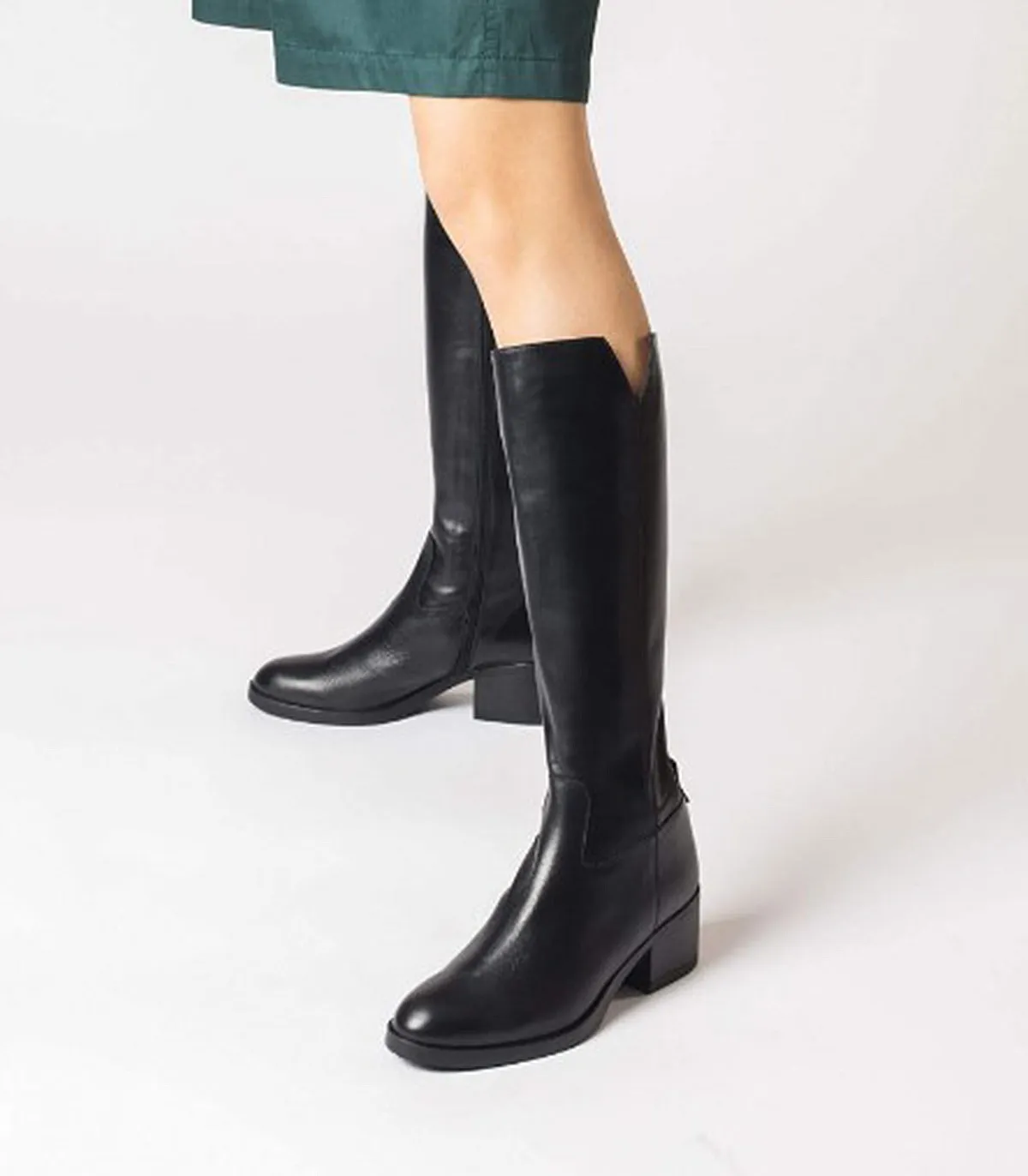 BOTAS MUJER TACÓN ANCHO G6222 NEGRO