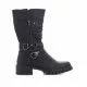 Botas tacón Deity negras con cremallera y doble hebilla
