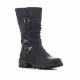 Botas tacón Deity negras con cremallera y doble hebilla