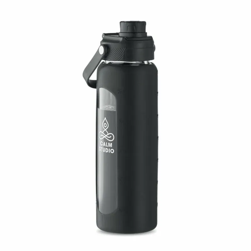 Botella de vidrio con funda de silicona publicitaria 750 ml. Keila