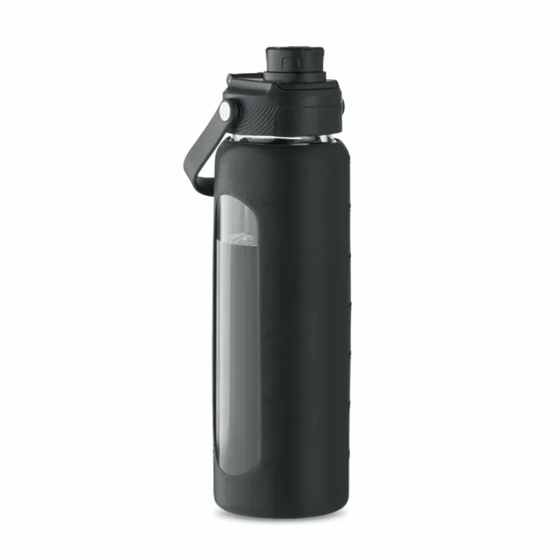 Botella de vidrio con funda de silicona publicitaria 750 ml. Keila