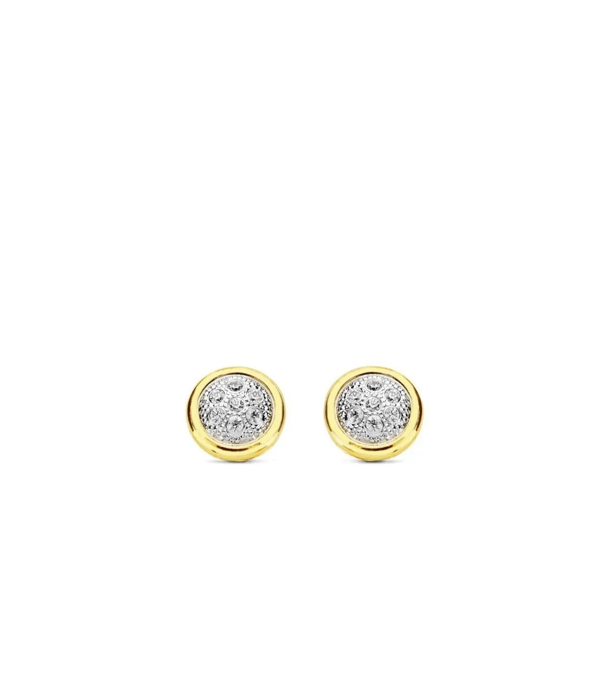 Boucles d'oreilles bicolore Eileen 8 mm 18 Carats