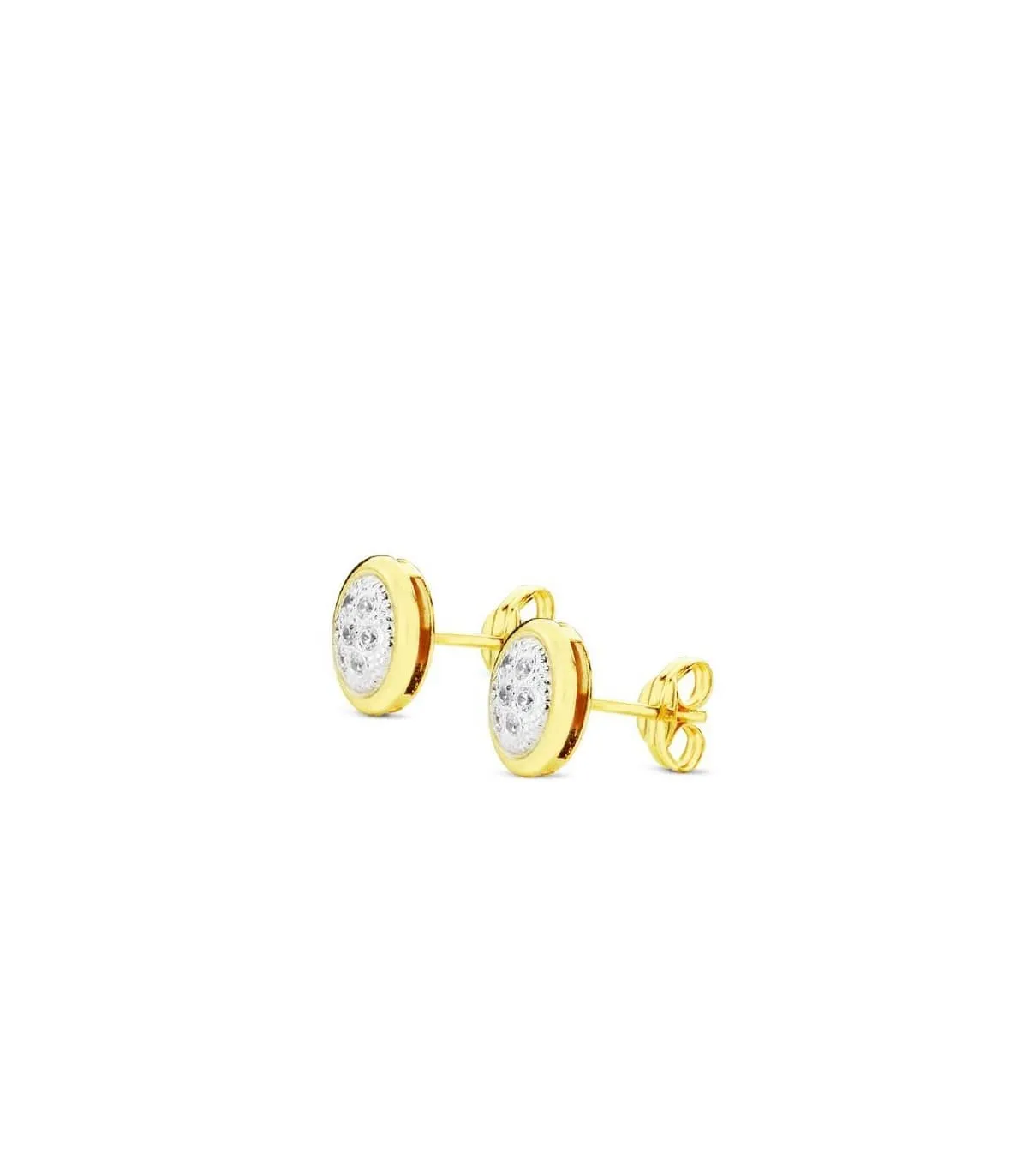 Boucles d'oreilles bicolore Eileen 8 mm 18 Carats