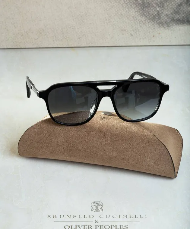 Brunello Cucinelli Sartorial Sunset Black Sunglasses