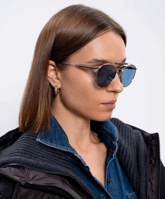 Brunello Cucinelli Sartorial Sunset gold sunglasses