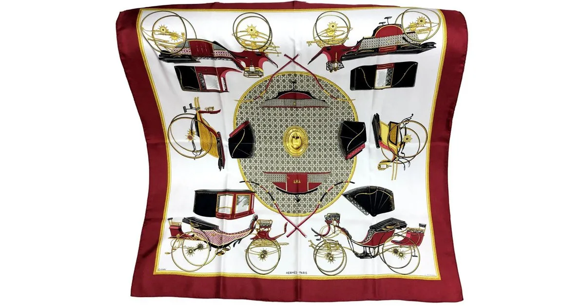Carré Hermès "Transformation cars" de F. de la Perrière Multicolor 