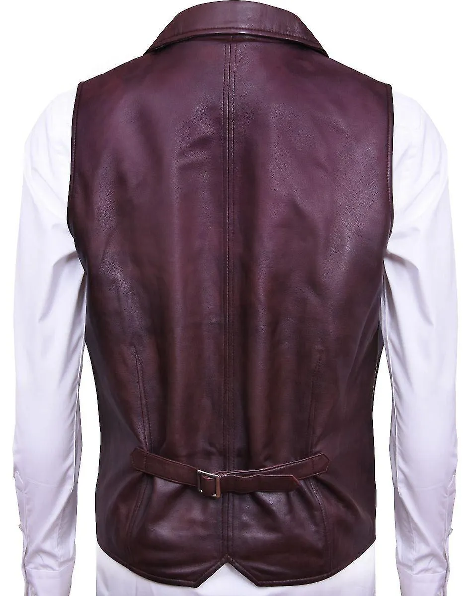 Chaleco chaleco de cuero marrón suave para hombres chaleco de chaleco