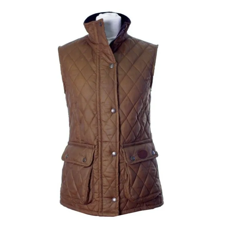 Chaleco encerado Oxford Blue Newbury Quilted Sand