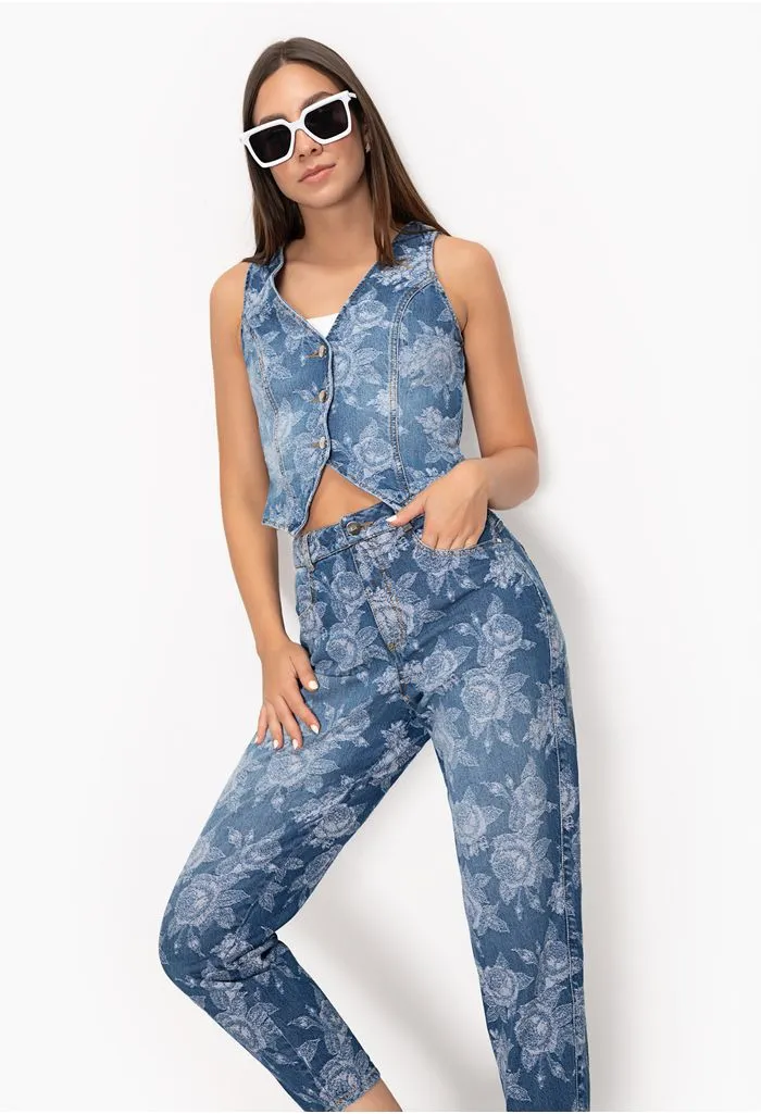 Chaleco para dama en denim