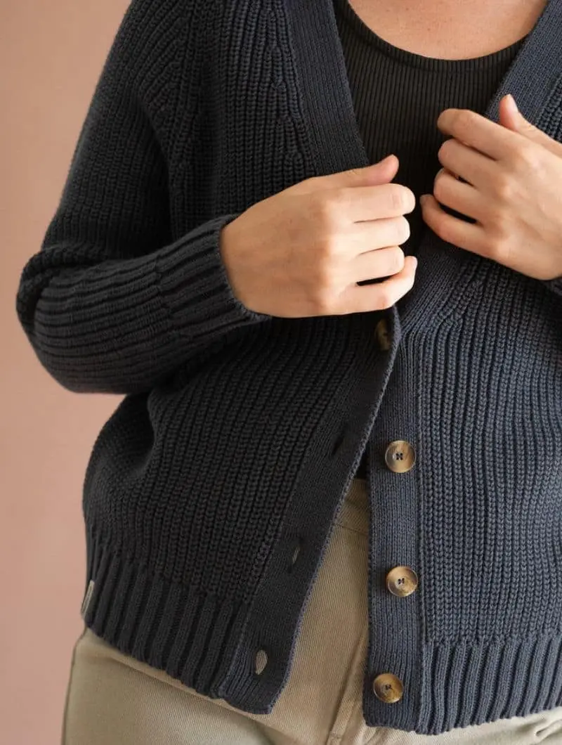 Chaqueta azul mujer de algodón orgánico