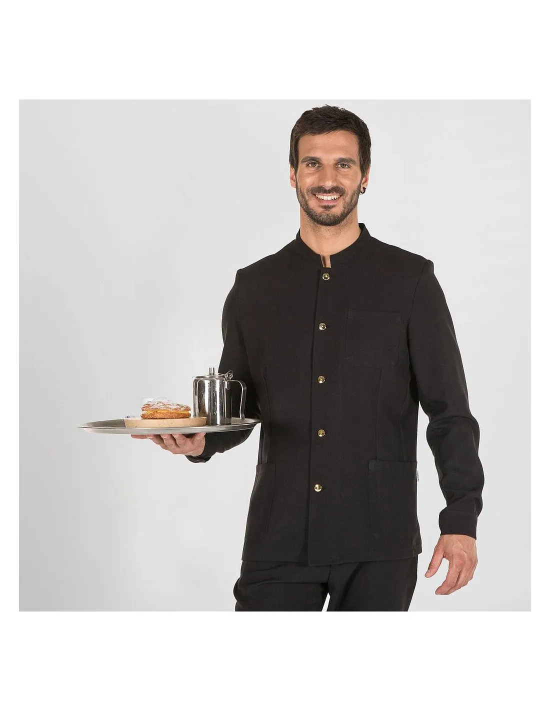 Chaqueta de sala hombre con botones negros