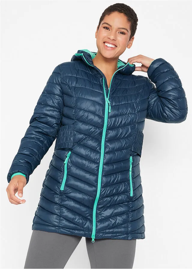 Chaqueta larga guateada ultraligera en bolsa Azul marino
