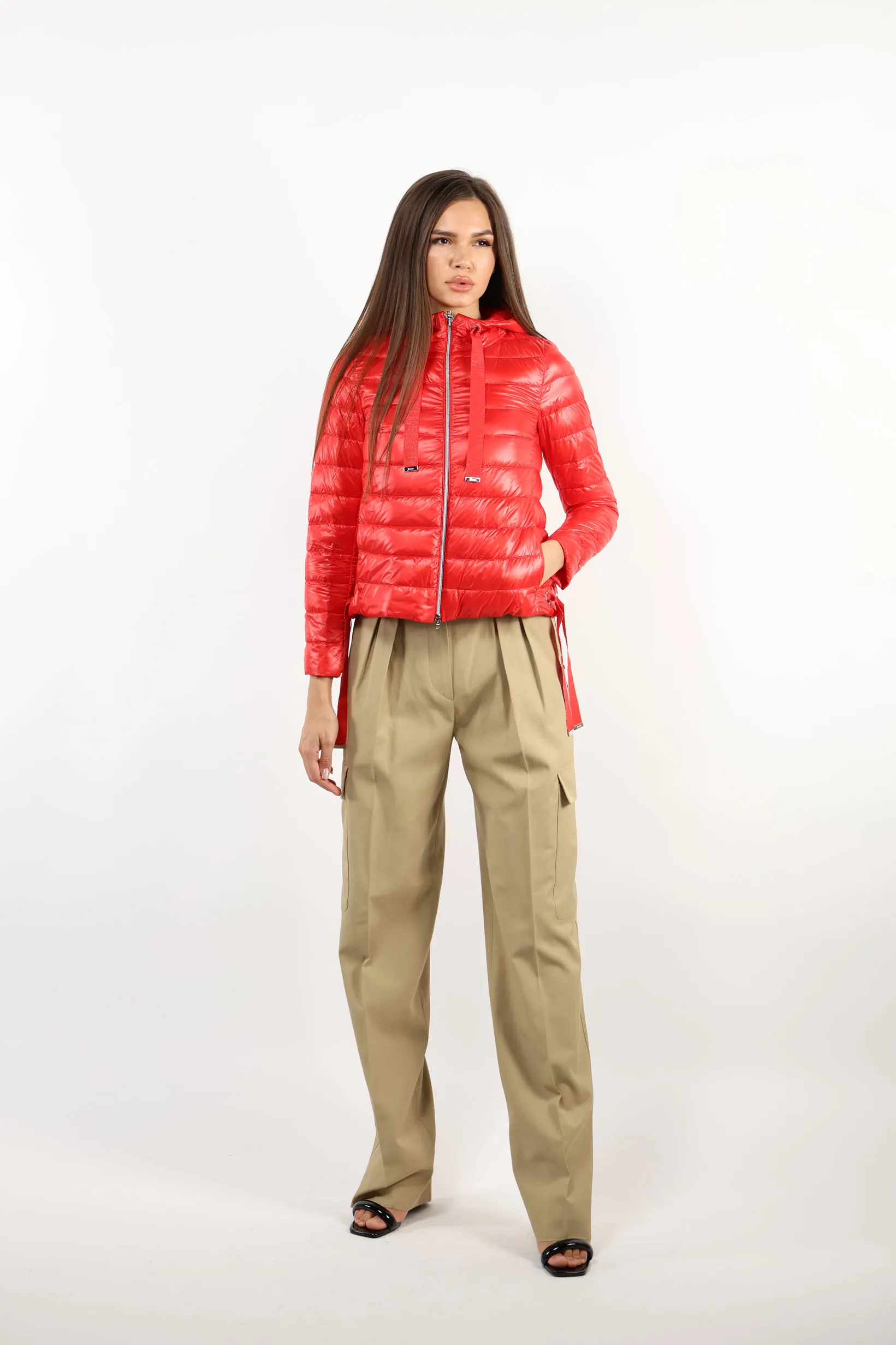 Chaqueta roja de tejido