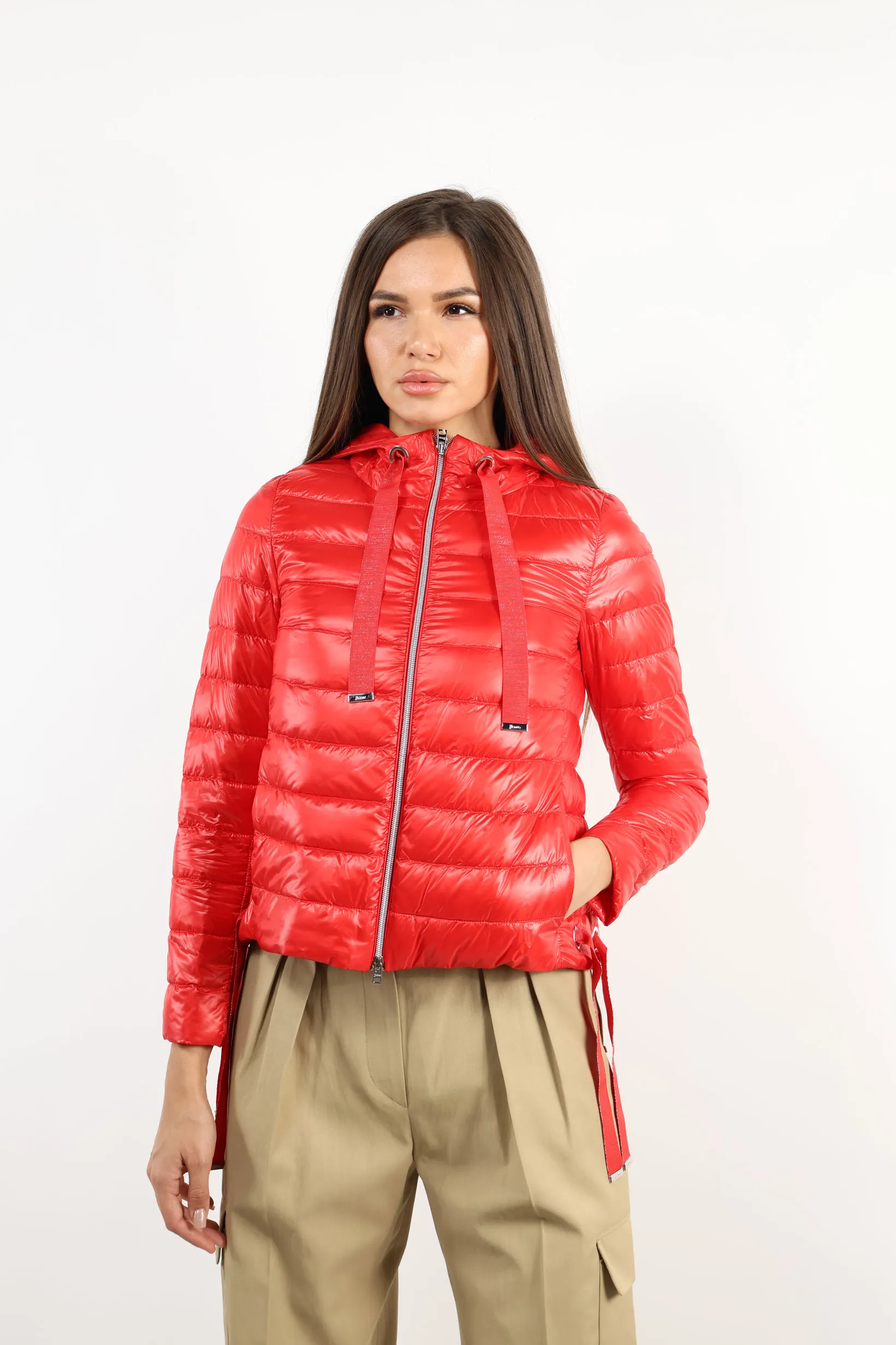 Chaqueta roja de tejido