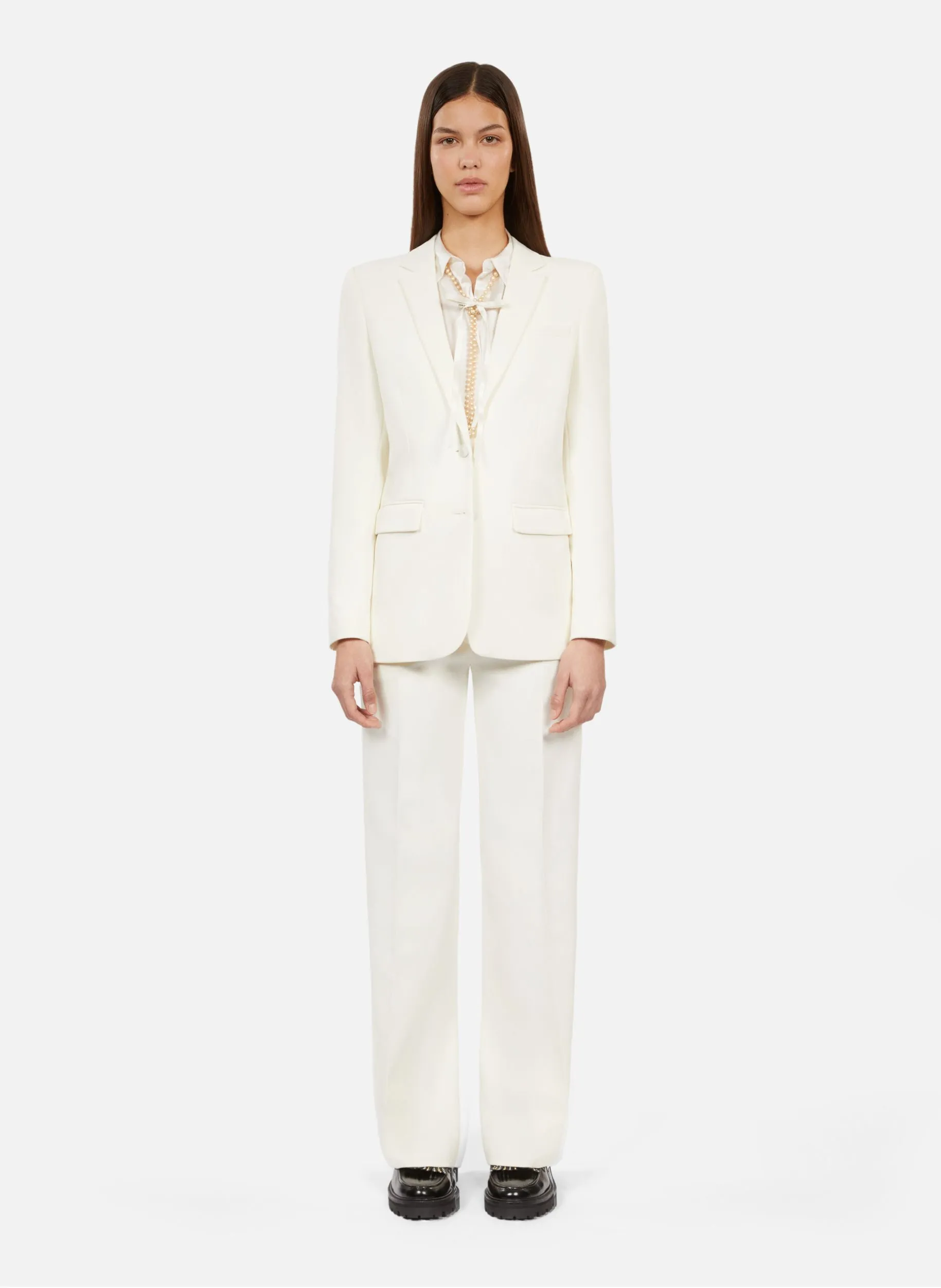 Chaqueta sastre recta en blanco