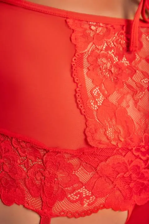 Conjunto de ropa interior de encaje Barillas Pareo, rojo