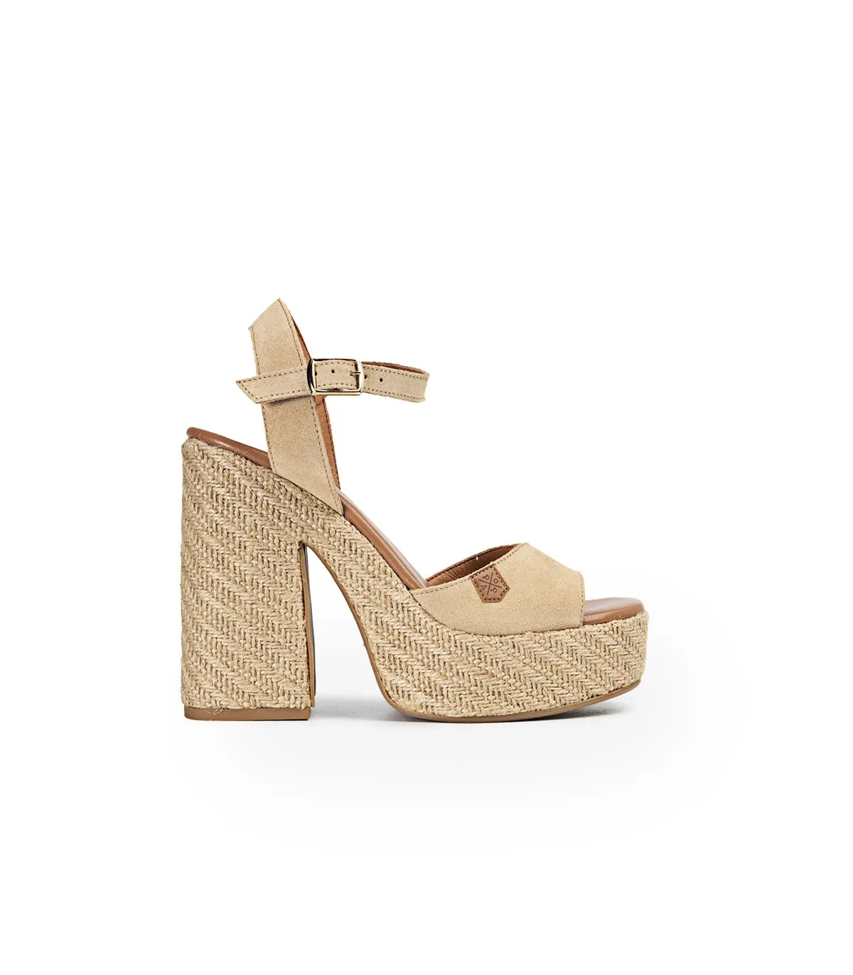 Cuña Tacón Monsul Serraje Beige
