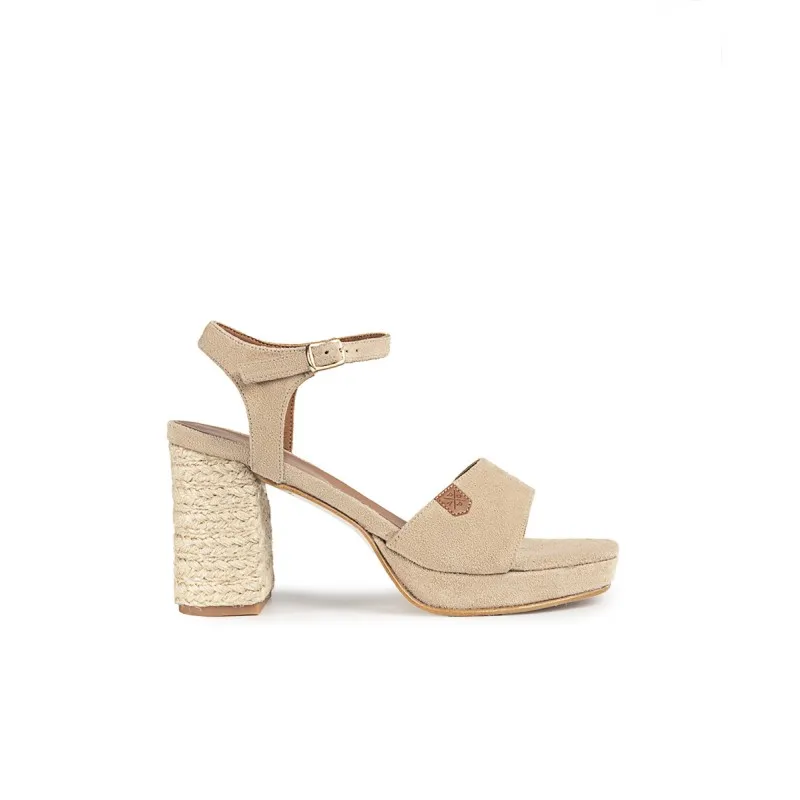 Cuña Tacón Vao Serraje Beige