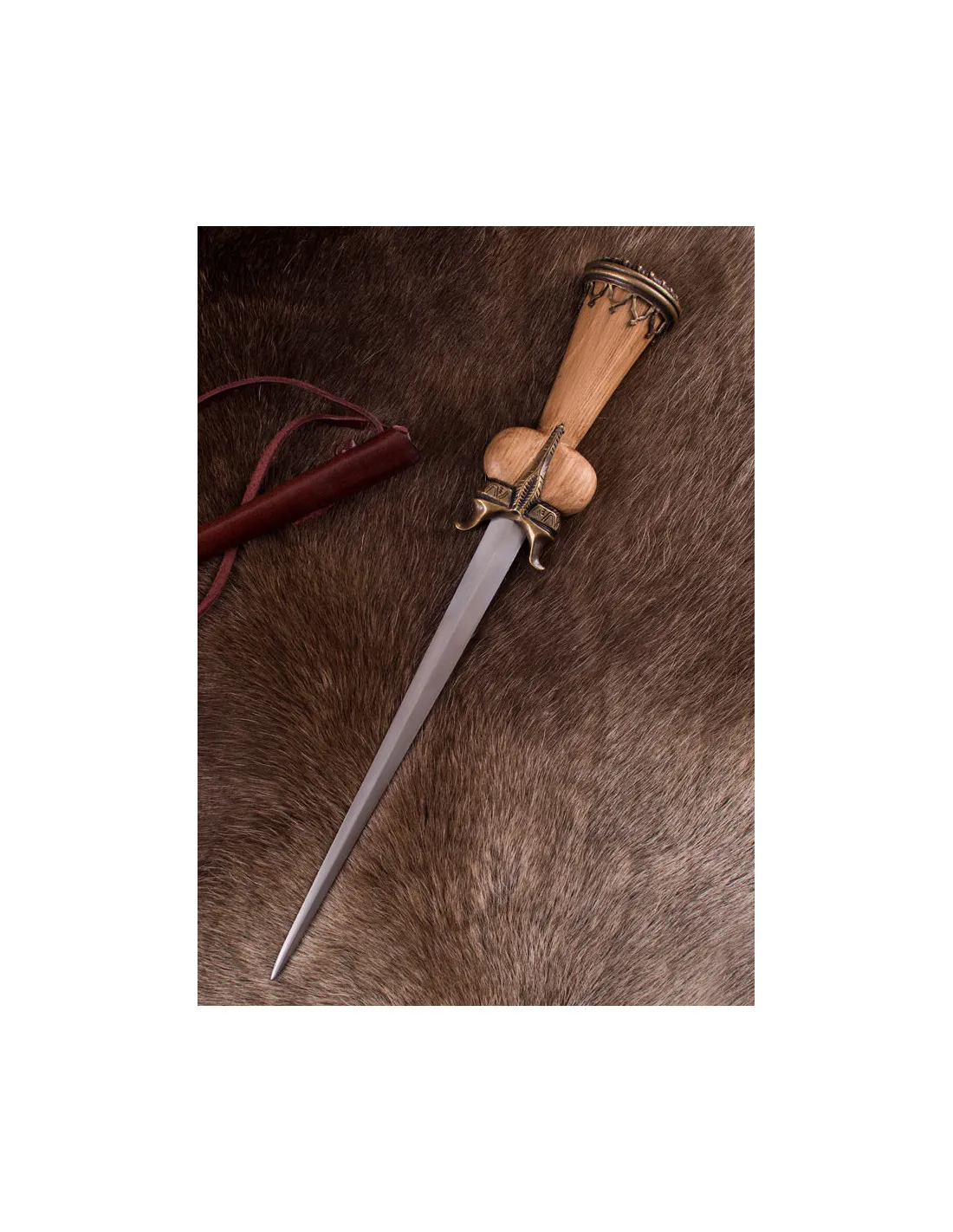 Daga testicular Bollock de Rothenburg alemana con vaina, siglo XV