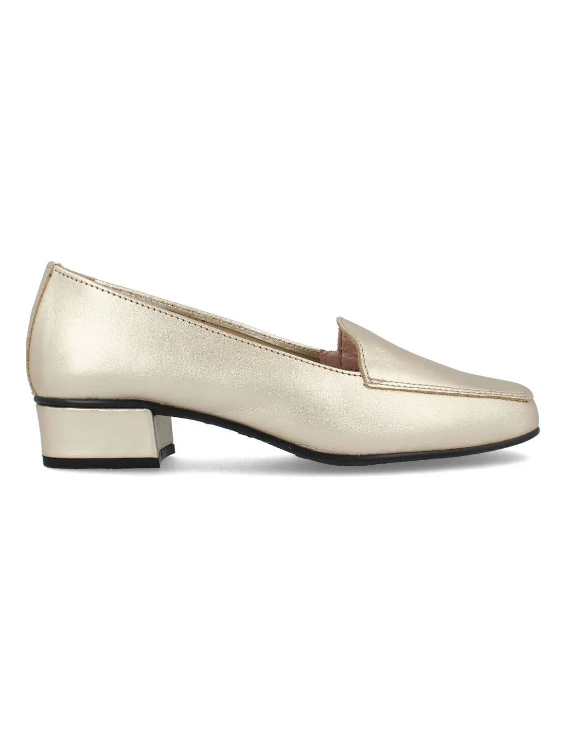 DCHICAS  MOCASíN TACóN LUX ORO