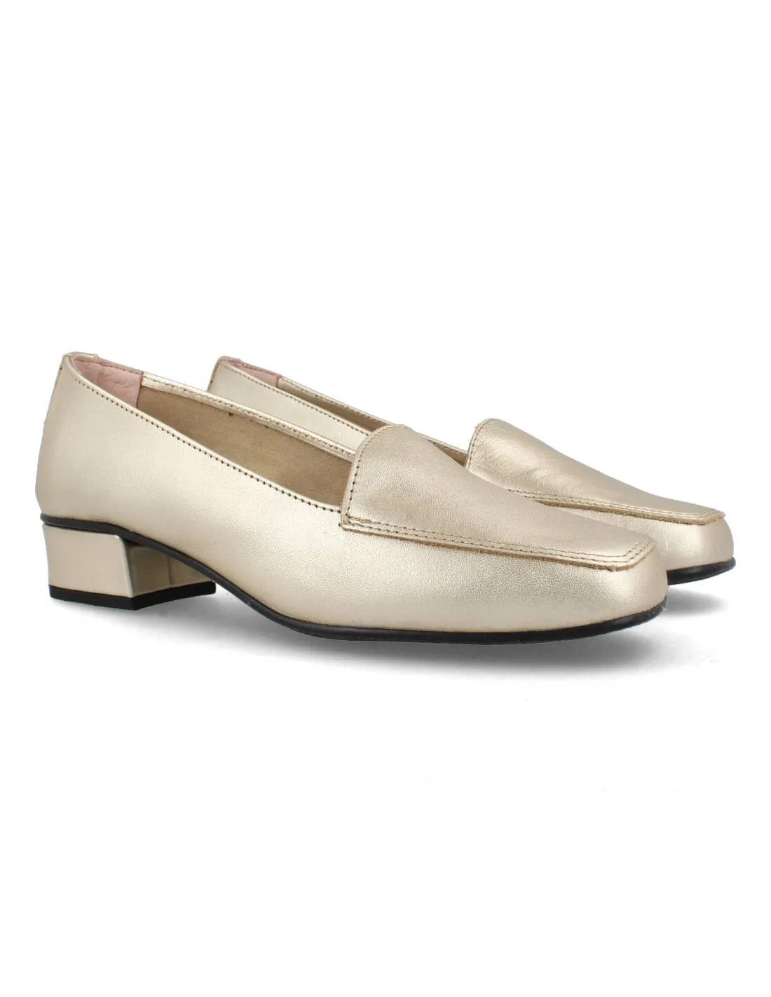 DCHICAS  MOCASíN TACóN LUX ORO