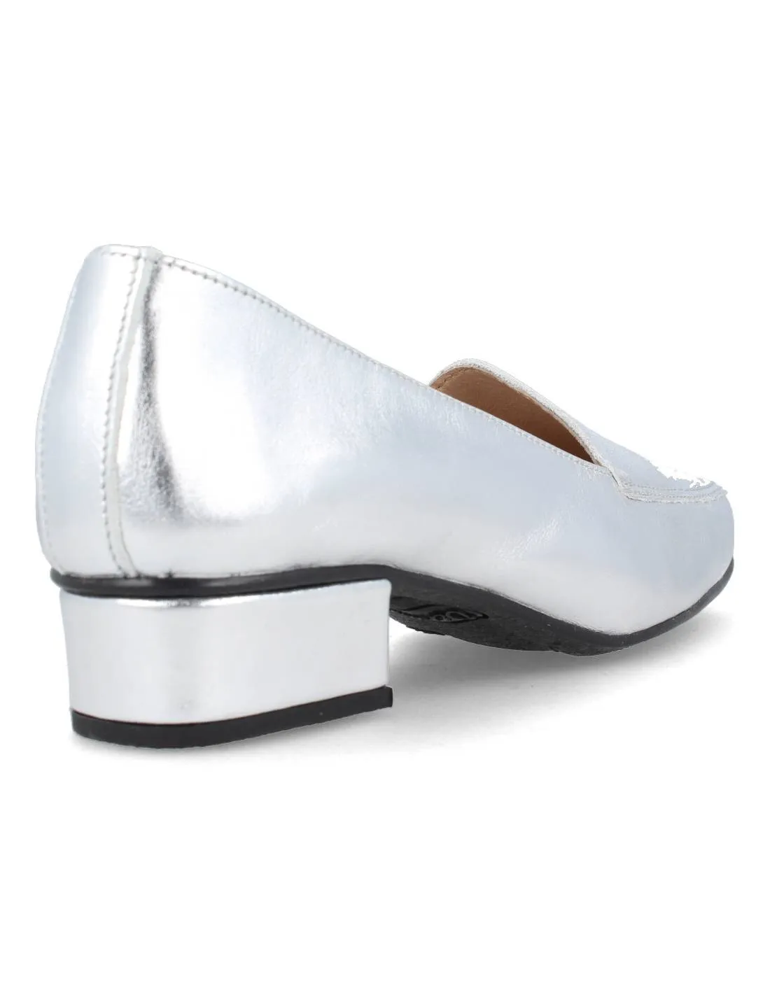 DCHICAS  MOCASíN TACóN LUX PLATA