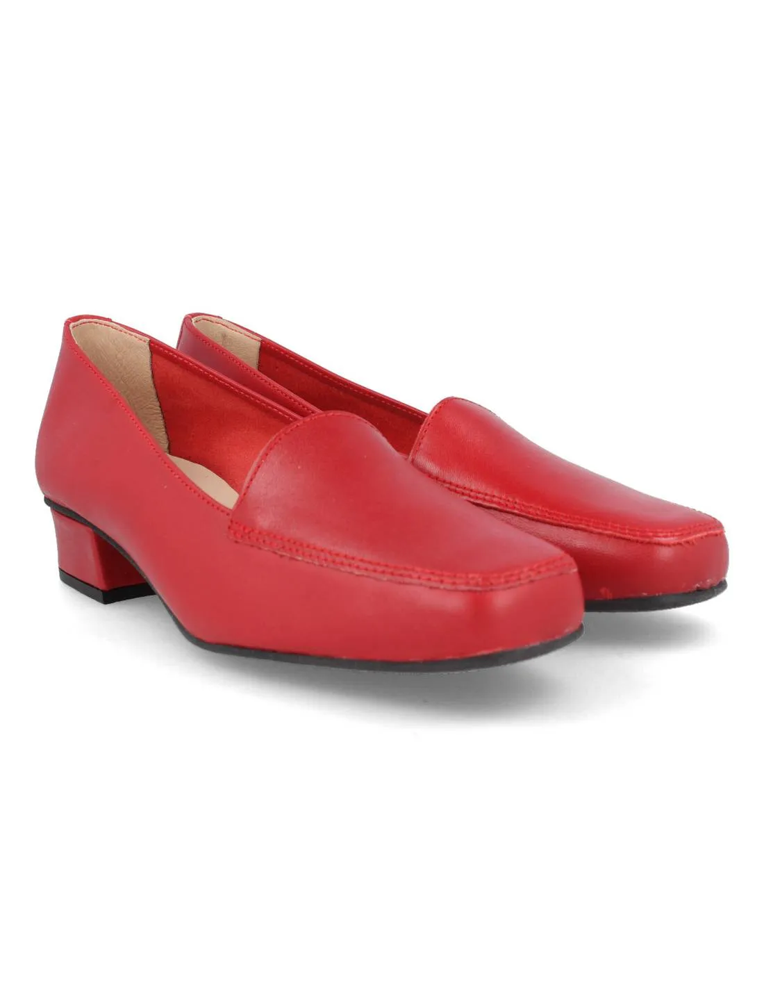 DCHICAS  MOCASíN TACóN LUX ROJO