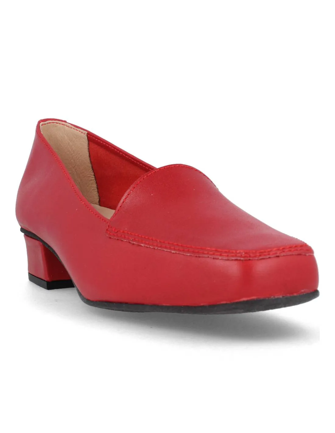 DCHICAS  MOCASíN TACóN LUX ROJO