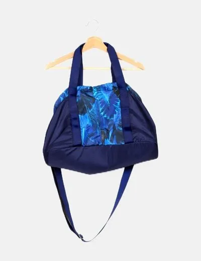 Desigual Bolsa deportiva azul estampada