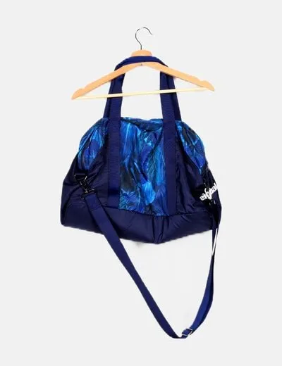 Desigual Bolsa deportiva azul estampada